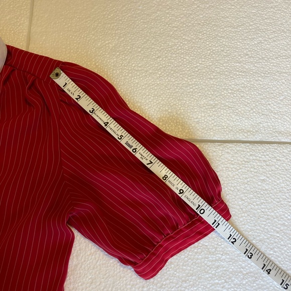 Lirabeth womens button pin stripe blouse sz 12 - Picture 11 of 11